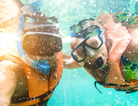 snorkeling gear for two