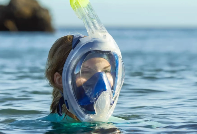 clear snorkel mask