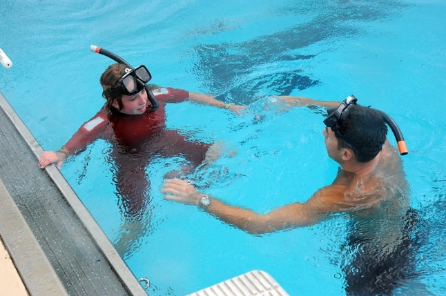 Snorkeling in a Pool to Practice