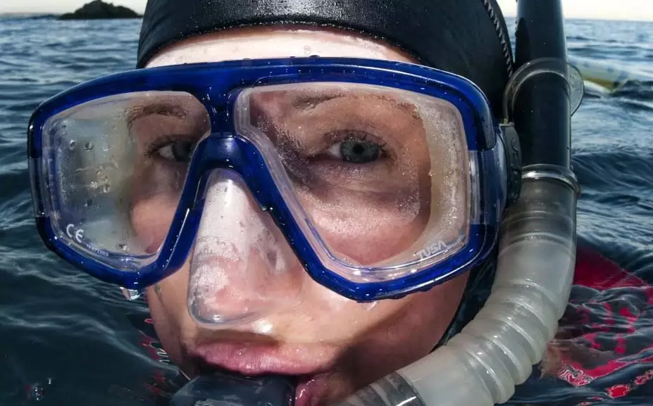 swimming with glasses